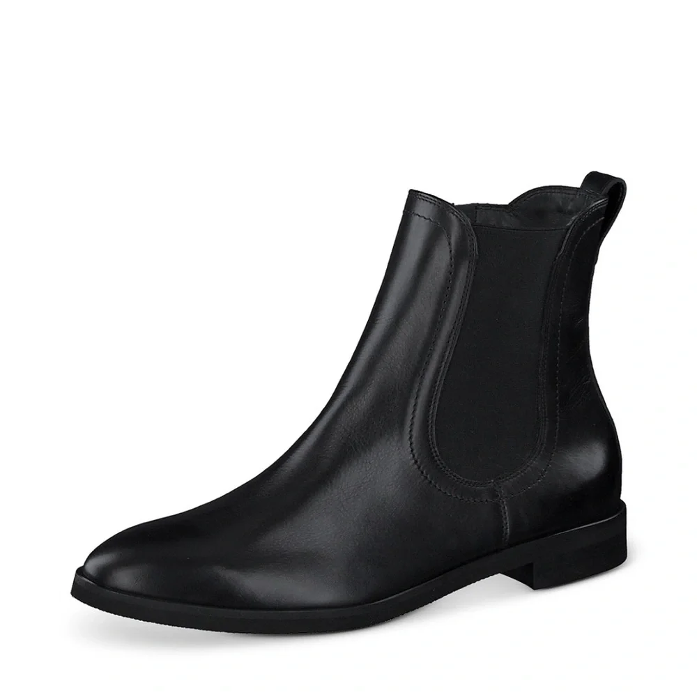 Paul Green Black Leather Ankle Boots SZ 7 - Picture 3 of 15